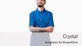  Presentation with glasses - Amazing presentation having staar - young handsome man wearing glasses backdrop and a white colored foreground