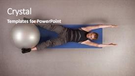  Presentation with office ergonomics man worker exercising - Slides having protest vote red rubber stamp over a white background background and a lemonade colored foreground