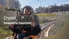  Presentation with videographer - Beautiful theme featuring stabilisation - young videographer with gimball video backdrop and a gray colored foreground