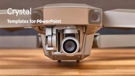  Presentation with camera drone - Slides enhanced with stability - drone camera on a gimbal background and a  colored foreground