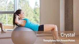  Presentation with exercise sport - Presentation design having stability - fitness sport training and people background and a coral colored foreground