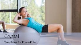  Presentation with exercise sport - Presentation design featuring stability - fitness sport training and people background and a light blue colored foreground