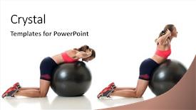  Presentation with exercise - Slides featuring stability ball exercise studio shot background and a white colored foreground