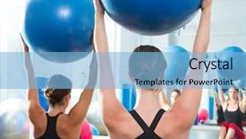  Presentation with rear view mirror - Amazing theme having stability ball in women pilates backdrop and a light blue colored foreground