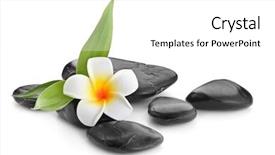  Presentation with zen stones - Slide deck with stability medicine - frangipani and bamboo background and a white colored foreground