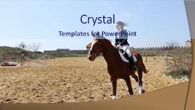  Presentation with horse riding - Amazing PPT theme having stable strong - beautiful girl riding a horse backdrop and a sky blue colored foreground