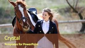  Presentation with swimming beautiful girl swims underwater - Colorful presentation enhanced with stable strong - beautiful girl with horse outdoors backdrop and a tawny brown colored foreground