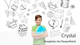  Presentation with childhood - PPT layouts consisting of stack books - childhood school education learning background and a white colored foreground