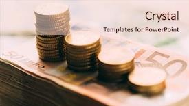  Presentation with cash - Presentation with stack closeup financial earnings growth background and a lemonade colored foreground