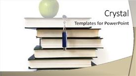  Presentation with stack books - PPT theme consisting of stack flash memory and apple background and a white colored foreground