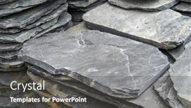  Presentation with slate - Theme having stack-flat-slate-stones-cladding background and a dark gray colored foreground