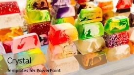  Presentation with color - Audience pleasing presentation consisting of hand made - background of color soaps backdrop and a yellow colored foreground