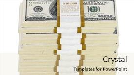  Presentation with floating dollar bills - Slide set featuring stack of 100 dollar bills background and a soft green colored foreground