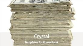  Presentation with bills - Slides having stack of 100 dollar bills background and a mint green colored foreground