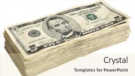  Presentation with bills - Slides having stack of 5 dollar bills background and a lemonade colored foreground