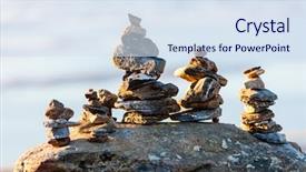  Presentation with balanced stones - PPT theme enhanced with stack of balanced stones background and a sky blue colored foreground