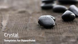  Presentation with black sea - Slides enhanced with stack of black sea paddles on rustic wooden background background and a gray colored foreground