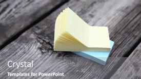  Presentation with note - Presentation theme featuring stack-of-blank-note-paper background and a  colored foreground