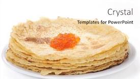  Presentation with caviar - Amazing presentation having stack of blinis with red caviar on a plate isolated on white background backdrop and a white colored foreground