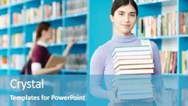  Presentation with stack books - PPT theme enhanced with stack of books and manual background and a teal colored foreground