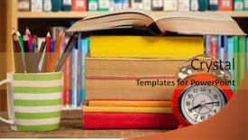  Presentation with surgical masks stack of color - Slide deck enhanced with stack of books by mug background and a gold colored foreground