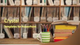  Presentation with surgical masks stack of color - Colorful slide set enhanced with stack of books by mug backdrop and a tawny brown colored foreground