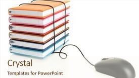  Presentation with connecting - Colorful presentation theme enhanced with business concept isolated white - stack of books connecting backdrop and a cream colored foreground