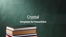  Presentation with stack - PPT theme with stack of books in front background and a ocean colored foreground