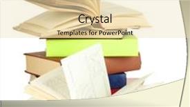  Presentation with stack books - Cool new presentation design with stack of books isolated on white backdrop and a lemonade colored foreground