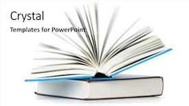  Presentation with stack - PPT theme with stack of books isolated background and a white colored foreground