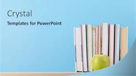  Presentation with stack books - PPT layouts consisting of stack-of-books-on-desk background and a light blue colored foreground