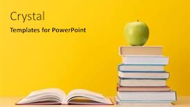  Presentation with creativity - Slides enhanced with stack-of-books-on-desk background and a light gray colored foreground