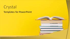  Presentation with creativity - Presentation design featuring stack-of-books-on-desk background and a light gray colored foreground
