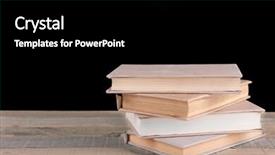  Presentation with stack books - Beautiful PPT layouts featuring stack of books on wooden table black background backdrop and a black colored foreground