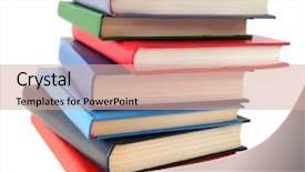  Presentation with stack books - Presentation theme having stack of books over white background and a coral colored foreground