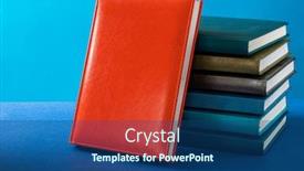  Presentation with stack books - Presentation having stack-of-books background and a ocean colored foreground