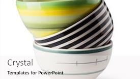  Presentation with sage bowls - Audience pleasing PPT theme consisting of stack of bowls backdrop and a white colored foreground