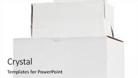  Presentation with boxes - Audience pleasing PPT theme consisting of stack of boxes isolated backdrop and a white colored foreground