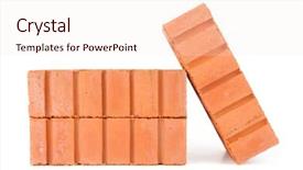  Presentation with white bricks - Audience pleasing PPT theme consisting of stack of bricks backdrop and a sky blue colored foreground