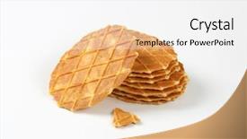  Presentation with abstract stack of carton - Theme enhanced with stack of butter waffle cookies background and a white colored foreground