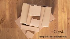  Presentation with stack - Audience pleasing PPT layouts consisting of stack-of-cardboard-box backdrop and a coral colored foreground