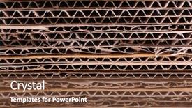 Presentation with recycling - PPT layouts enhanced with stack of cardboard for recycling background and a tawny brown colored foreground