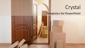  Presentation with abstract stack of carton - Audience pleasing PPT layouts consisting of stack of cartons moving house backdrop and a lemonade colored foreground