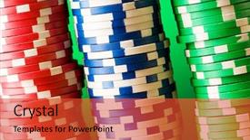  Presentation with casino - Beautiful PPT layouts featuring stack of casino chips against gradient background backdrop and a red colored foreground