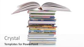  Presentation with children books - Presentation having stack-of-children-s-books background and a white colored foreground