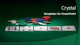  Presentation with poker chips - Presentation theme with stack of chips and cards background and a black colored foreground