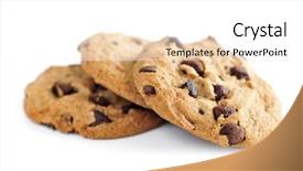  Presentation with chocolate chip cookie - Theme featuring stack of chocolate chip cookie background and a white colored foreground