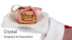  Presentation with chocolate chip cookies - Audience pleasing slides consisting of stack of chocolate chip cookies backdrop and a white colored foreground