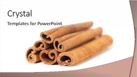  Presentation with cinnamon quills microbial contaminations - Colorful theme enhanced with food pyramid herbs spices - stack of cinnamon with shallow backdrop and a white colored foreground