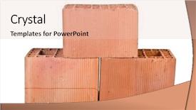  Presentation with white bricks - Presentation theme consisting of stack of clay bricks isolated on white background and a lemonade colored foreground